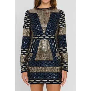 New Endless Rose Fitted Sequin Mini Dress sz Large